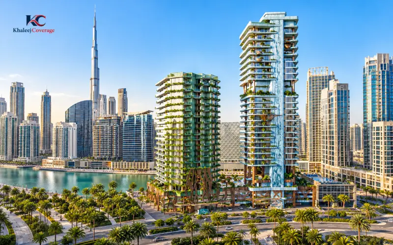 Business Bay offices and residential buildings at Business Bay Metro Station
