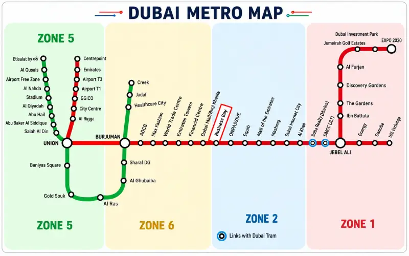Business Bay Metro Station Road Map
