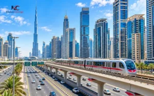 Dubai Metro Stations Along the Road
